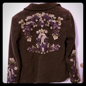 Cold water creek embroidered blazer jacket